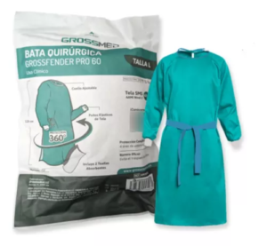 Bata para Cirujano Grossfender Pro Talla L 60g Und GROSSMED Estéril